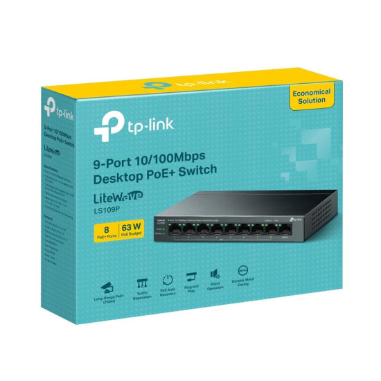 SWITCH TP - LINK LS109P 9 PUERTOS Switch SWITCH TP - LINK LS109P 9 PUERTOS Switch
