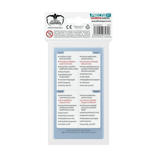 FUNDAS TRANSPARENTES CARTAS ULTIMATE GUARD PRECISE - FIT Cartas coleccionables FUNDAS TRANSPARENTES CARTAS ULTIMATE GUARD PRECISE - FIT Cartas coleccionables
