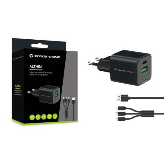 CARGADOR PARED CONCEPTRONIC ALTHEA16B 33W + Baterías y cargadores portátiles CARGADOR PARED CONCEPTRONIC ALTHEA16B 33W + Baterías y cargadores portátiles