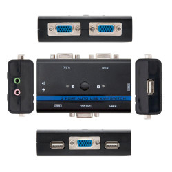 CONMUTADOR KVM NANOCABLE VGA USB 1U - 2PC+CABLE