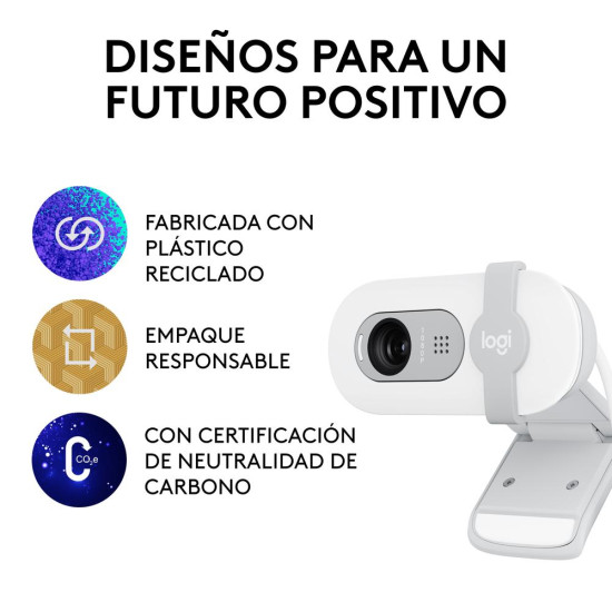 WEBCAM LOGITECH BRIO 100 BLANCO FULL Cámaras web WEBCAM LOGITECH BRIO 100 BLANCO FULL Cámaras web