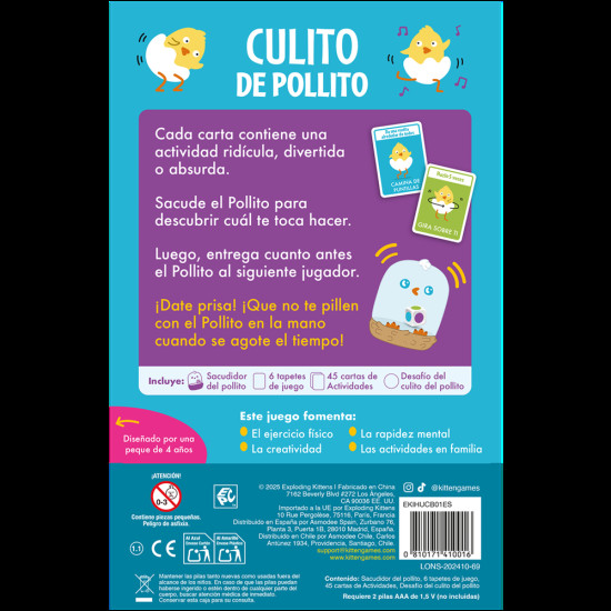 JUEGO MESA CULITO POLLITO Juegos de mesa