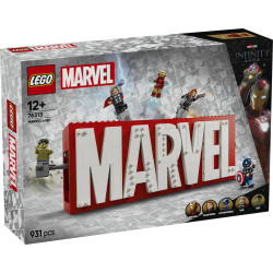 LEGO MARVEL LOGOTIPO Y FIGURAS