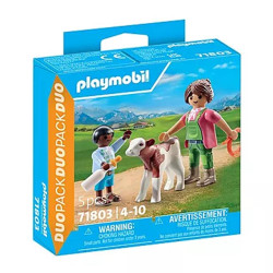 PLAYMOBIL -  GRANJERA CON TERNERO