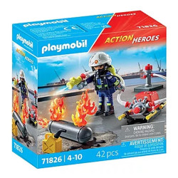 PLAYMOBIL -  BOMBERO CON BOMBA DE
