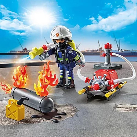 PLAYMOBIL - BOMBERO CON BOMBA DE Playmobils PLAYMOBIL - BOMBERO CON BOMBA DE Playmobils