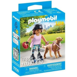 PLAYMOBIL PATINADORA CON RETRIEVER