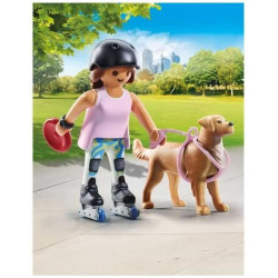 PLAYMOBIL PATINADORA CON RETRIEVER