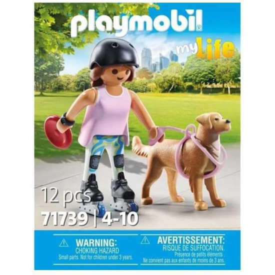 PLAYMOBIL PATINADORA CON RETRIEVER Playmobils PLAYMOBIL PATINADORA CON RETRIEVER Playmobils