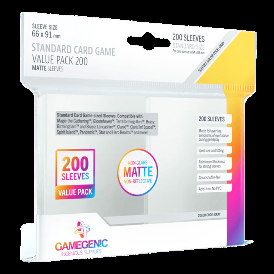 FUNDAS CARTAS GAMEGENIC MATTE STANDARD CARD Accesorios cartas coleccionables FUNDAS CARTAS GAMEGENIC MATTE STANDARD CARD Accesorios cartas coleccionables