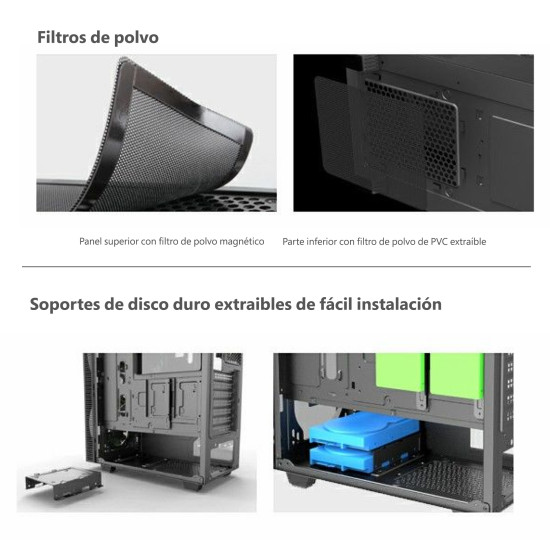 CAJA GAMING TORRE PHOENIX BLACK DIAMOND Cajas