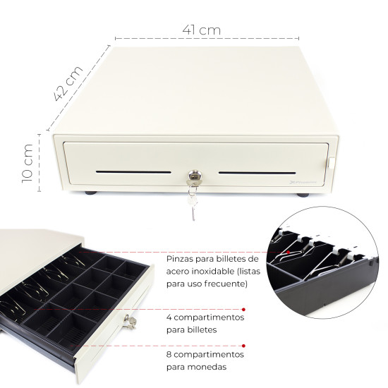 CAJÓN PORTAMONEDAS MANUAL BLANCO 41 X Cajones portamonedas CAJÓN PORTAMONEDAS MANUAL BLANCO 41 X Cajones portamonedas