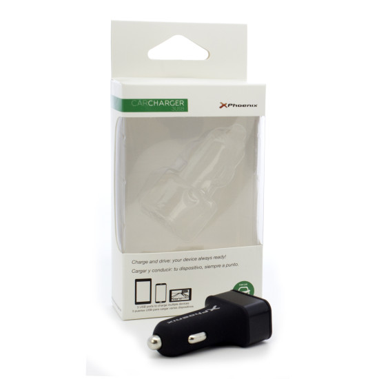 CARGADOR UNIVERSAL PHOENIX PHCARCHARGER3USB COCHE MECHERO Cargadores para móviles CARGADOR UNIVERSAL PHOENIX PHCARCHARGER3USB COCHE MECHERO Cargadores para móviles