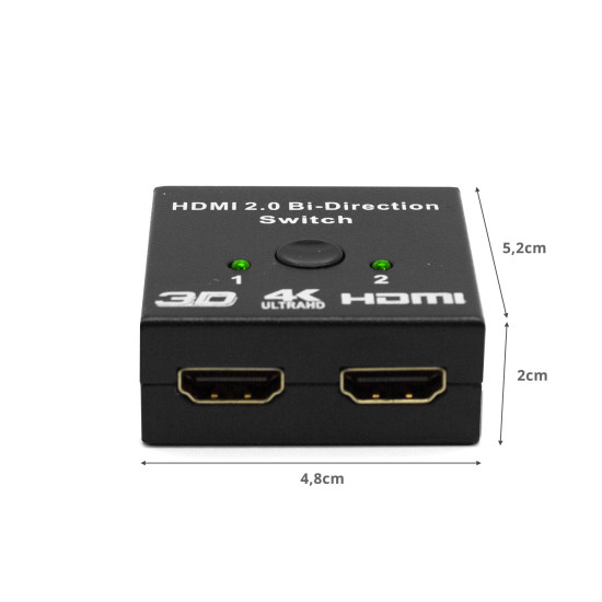 HUB 2 HDMI SPLITTER 4K CON Cables audio vídeo HUB 2 HDMI SPLITTER 4K CON Cables audio vídeo