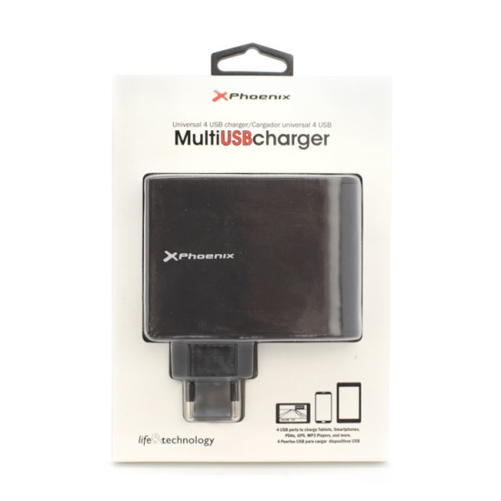 CARGADOR PARED 5.1V 4 ENTRADAS USB Baterías y cargadores portátiles CARGADOR PARED 5.1V 4 ENTRADAS USB Baterías y cargadores portátiles