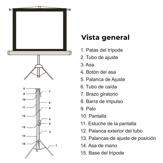PANTALLA TRÍPODE PROYECCIÓN 80 PULGADAS Pantallas de proyección PANTALLA TRÍPODE PROYECCIÓN 80 PULGADAS Pantallas de proyección
