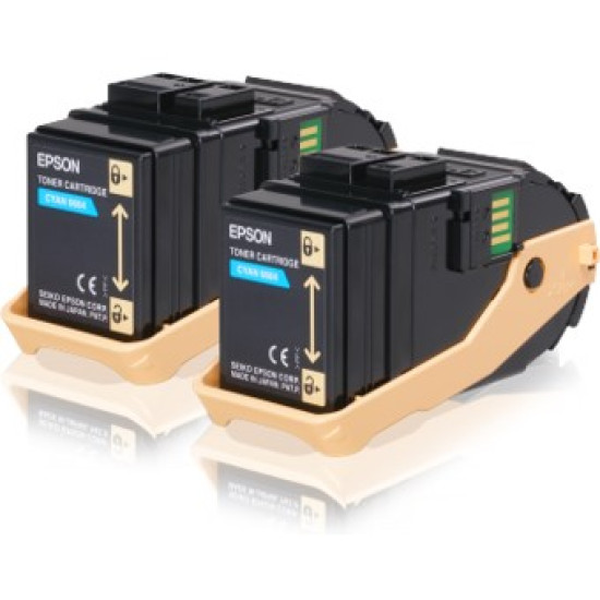 DOBLE TONER EPSON C13S050608 CIAN 7.5K Consumibles impresión láser
