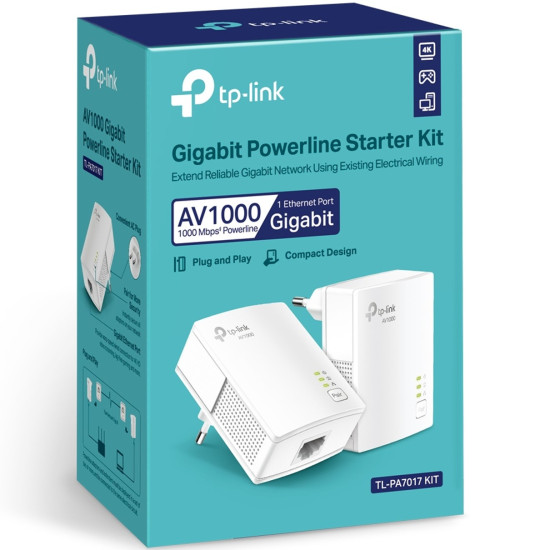 KIT ADAPTADORES POWERLINE TP - LINK TL - PA7017 KIT Extensores de red KIT ADAPTADORES POWERLINE TP - LINK TL - PA7017 KIT Extensores de red
