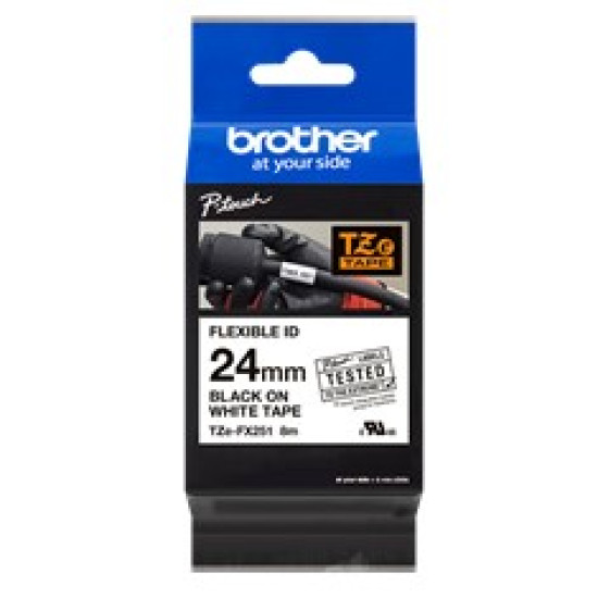 CINTA LAMINADA BROTHER TZEFX251 TEXTO NEGRO Accesorios tpv