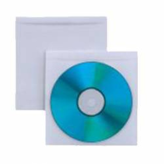 FUNDA CD/DVD ADH. 125X120 TRANSPARENTE 32114 B/10U