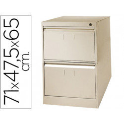 FICHERO CAJONES DE SUELO METALICO DE 2 CAJONES 71CM ALTO,65CM PROF,47,5 ANCHOCOLOR BEIGE N.34 ANTIVUELCO