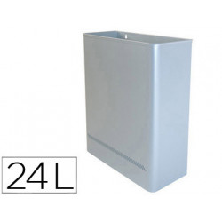 PAPELERA METALICA DE PARED 24L. 460X350X150 MM PLATA