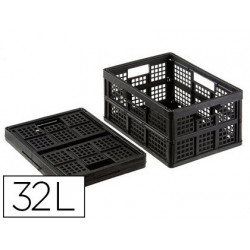 CAJA PLEGABLE ARCHIVO 2000 POLIPROPILENO 32 LITROS COLOR NEGRO