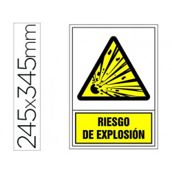 PICTOGRAMA SYSSA SEÑAL DE ADVERTENCIA RIESGO DE EXPLOSION EN PVC 245X345 MM