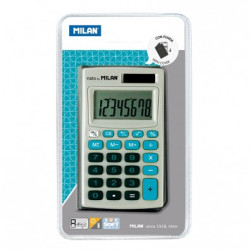 Blister calculadora 8 dígitos con funda azul - por blister