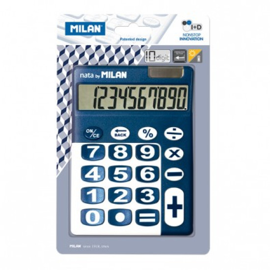 Blister calculadora 10 dígitos teclas grandes azul - por blister