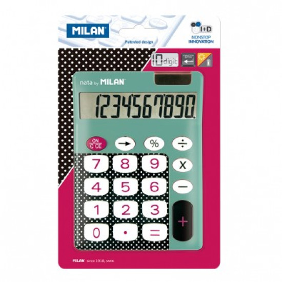 Blister calculadora 10 dígitos teclas grandes Dots and Buttons azul - por blister