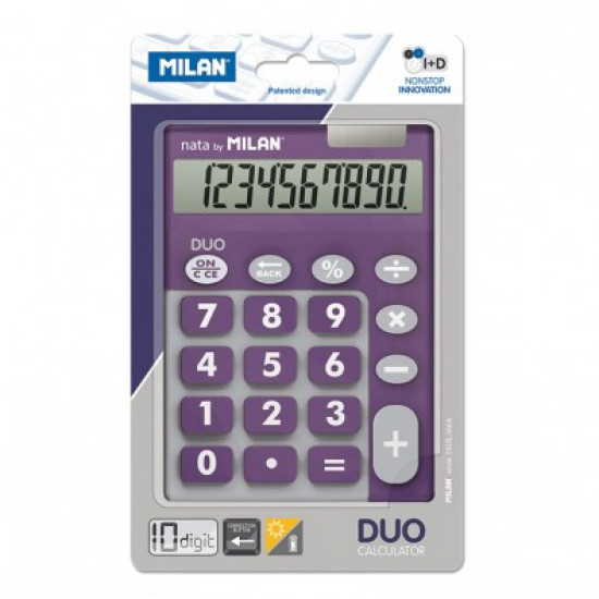 Blister calculadora 10 dígitos teclas grandes Duo lila - por blister
