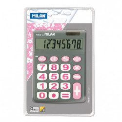 Blister calculadora 8 dígitos teclas grandes gris - por blister