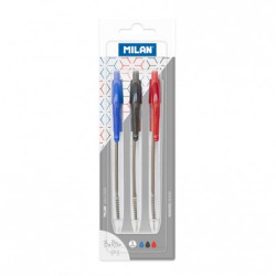 Blister 3 bolígrafos con cuerpo transparente P1 colores surtidos - por blister