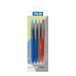 Blister 4 bolígrafos Dry - Gel (2 x azul, negro, rojo) - por blister
