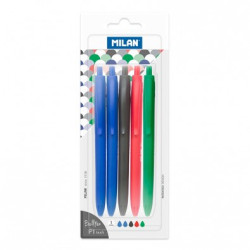 Blister 5 bolígrafos P1 Touch, 2 x azul, negro, rojo y verde   - por blister