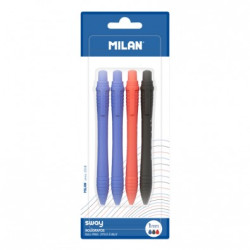 Blister 4 bolígrafos Sway Ballpen (2 x azul, negro, rojo) - por blister