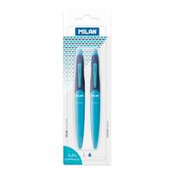 Blister 2 bolígrafos Capsule Ballpen, azules - por blister